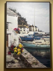 Harbor Scene Impasto Oil Painting by Macneil