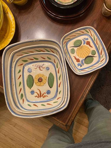 Set of Four Mexican Talavera Nesting Trays