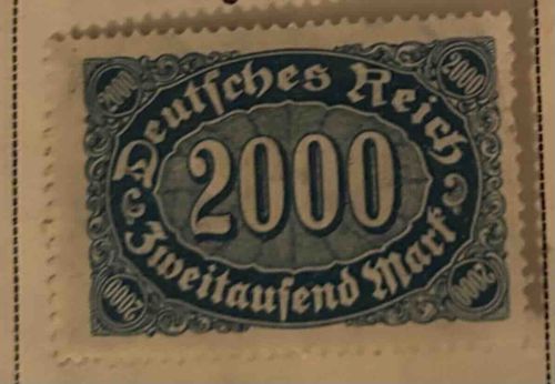 German Inflation Period Postage Stamp (2000 Mark)