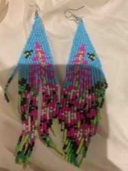 Colorful Beaded Fringe Dangle Earrings