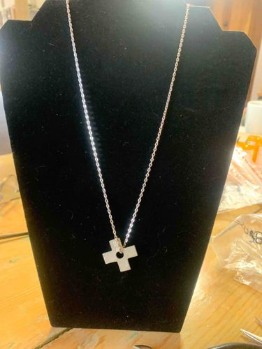 Geometric Plus-Sign Pendant Necklace