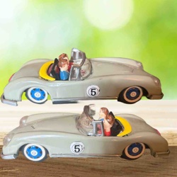 Vintage-Style Porsche 356 Speedster with Figures