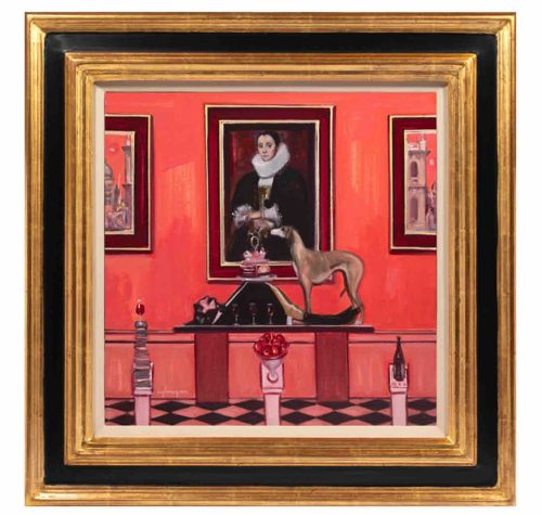 Joe Hargan Original Painting - 'The Queen's Greyhounds'