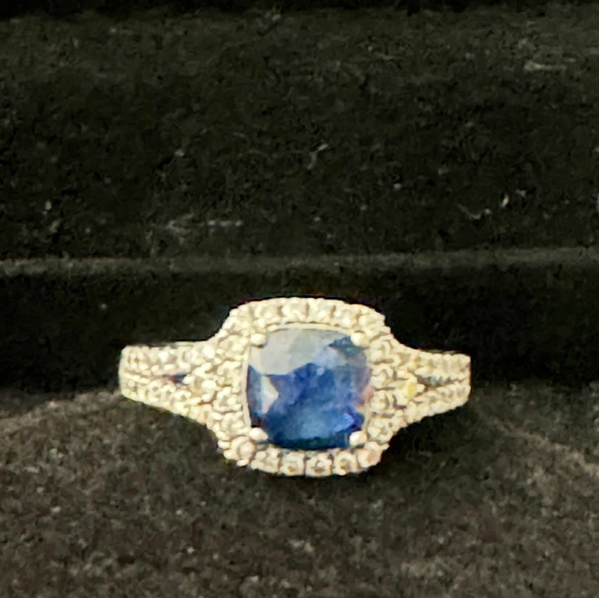 Submitted photo of Sapphire and Diamond Cluster Ring