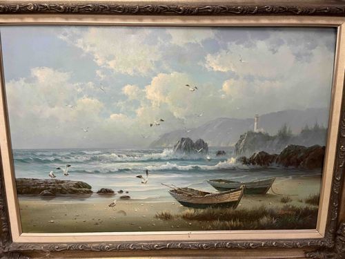 Seascape with Lighthouse and Boats