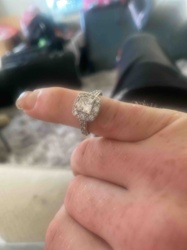 Diamond and 14k Gold Halo Ring