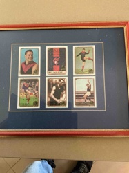Framed Collection of Vintage Melbourne Football Club Trading Cards