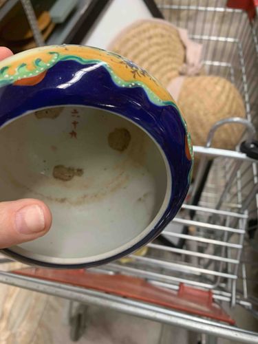 Japanese Ceramic Bowl with Hand-Painted Motif