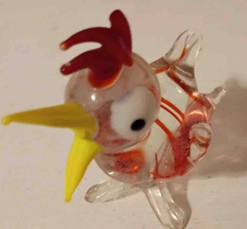 Hand-Blown Miniature Glass Bird Figurine