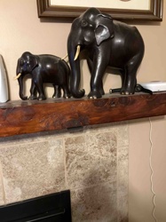 Pair of Dark Polished Elephant Figurines