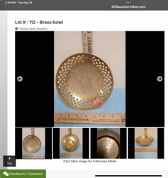 Brass Engraved and Pierced Decorative Bowl