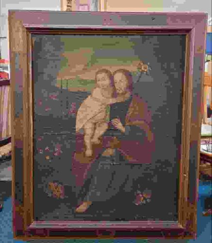 San José con el Niño Jesús (Saint Joseph with the Christ Child) - Oil on Canvas