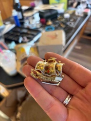 Miniature Galleon Ship Brooch/Pendant