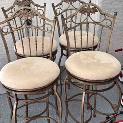 Set of Four Ornate Swivel Counter/Bar Stools