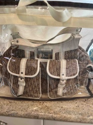 Diorissimo Monogram Canvas with Leather Trim Shoulder Bag