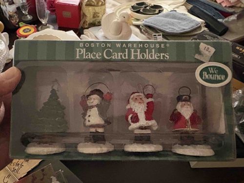 Boston Warehouse Christmas Place Card Holders - We Bounce Set