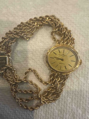 Baume & Mercier Ladies' Gold-Tone Quartz Watch with Multi-Strand Rope Chain Bracelet