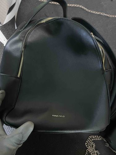 Anna Field Black Faux Leather Mini Backpack