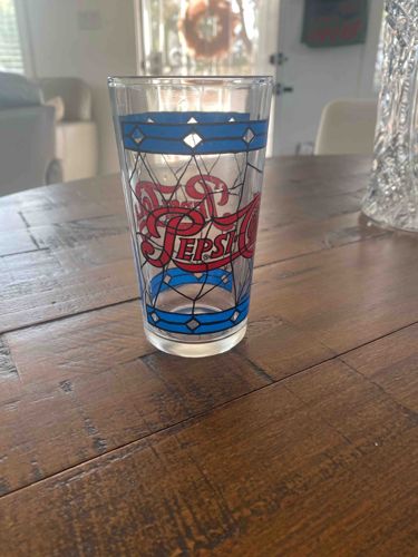 Vintage Pepsi 'Stained Glass' Tumbler Glass
