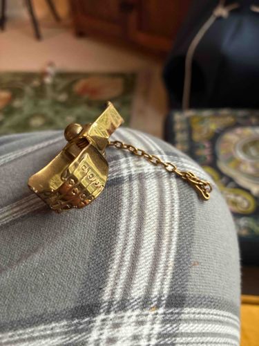 Miniature Golden Purse or Locket with Chain