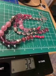 Mixed Pink and Silver Tone Beaded Necklace Lot