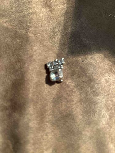 Single Square-Cut and Cluster Stone Earring Stud / Jewelry Component