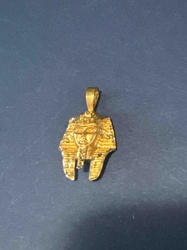 14K Gold King Tutankhamun Pharaoh Mask Pendant