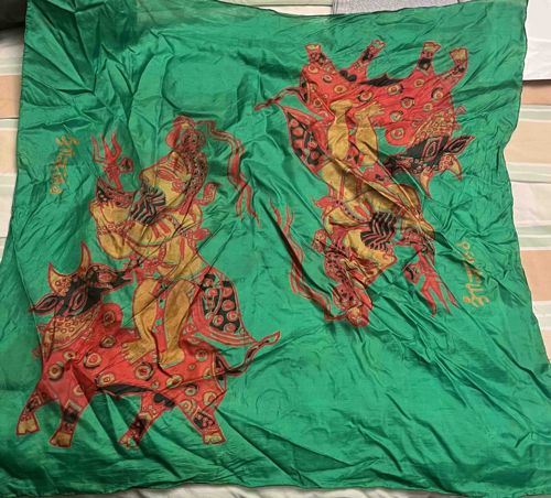 Handloomed Pure Silk Textile with Mythological Motifs
