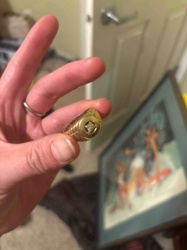 Men's Gold Signet Ring with Diamond Accent