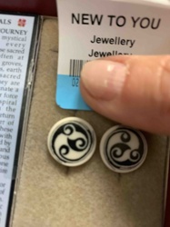 Tricolored Stone Stud Earrings