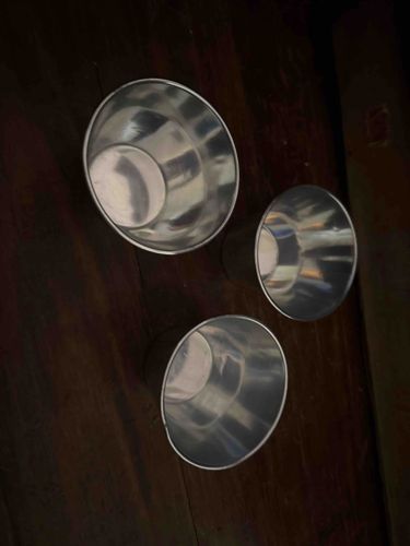 Set of Three Stainless Steel Funnel-Shaped Cups