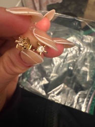 Gold-Toned Stud Earrings with Cubic Zirconia
