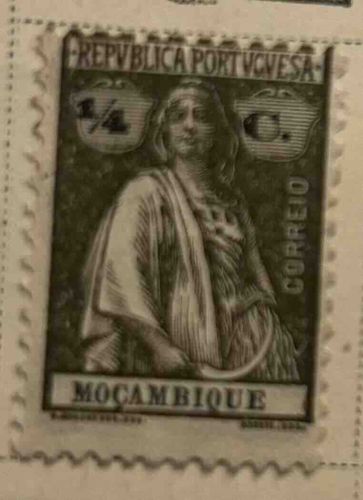 Mozambique 1/4 C. Portuguese Republic Postage Stamp