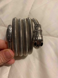 Silver-Toned Coiled Snake Bracelet Bangle