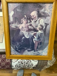 Norman Rockwell Print, 'The Toymaker' (also known as 'Grandpa and the Kids')
