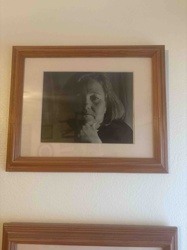 Framed Black and White Portrait Photograph