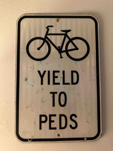 Yield to Peds Freeway Sign (Santa Monica)