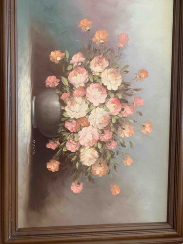Floral Still Life Oil Painting by 'M. Gates'