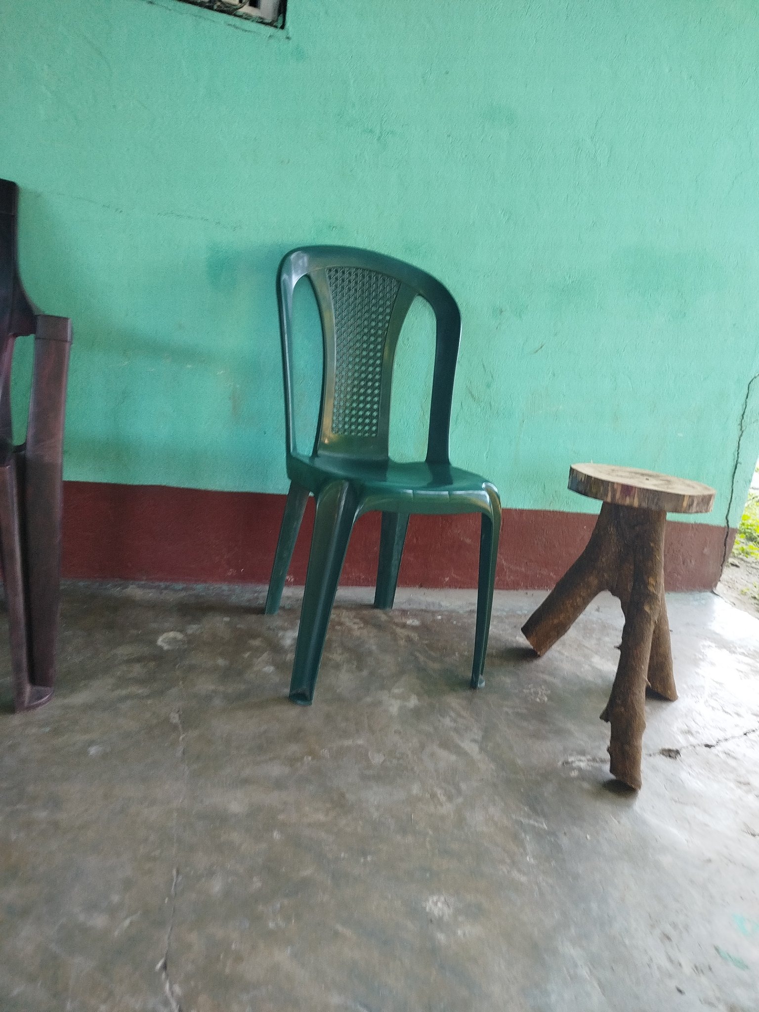 Submitted photo of green molded plastic chair
