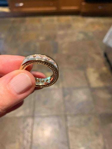Yellow Gold Eternity Band with Moissanite