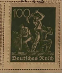 German (Deutsche Reich) Laborers / Workers 100 Pfennig Postage Stamp