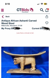 Antique African Ashanti Carved Wood Stool
