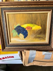 Framed Still Life Oil Painting of Fruit