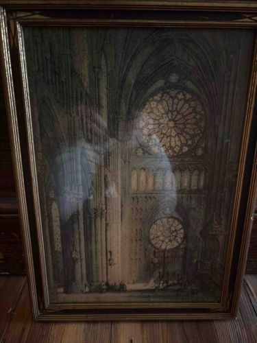 Framed Gothic Cathedral Interior Art Print