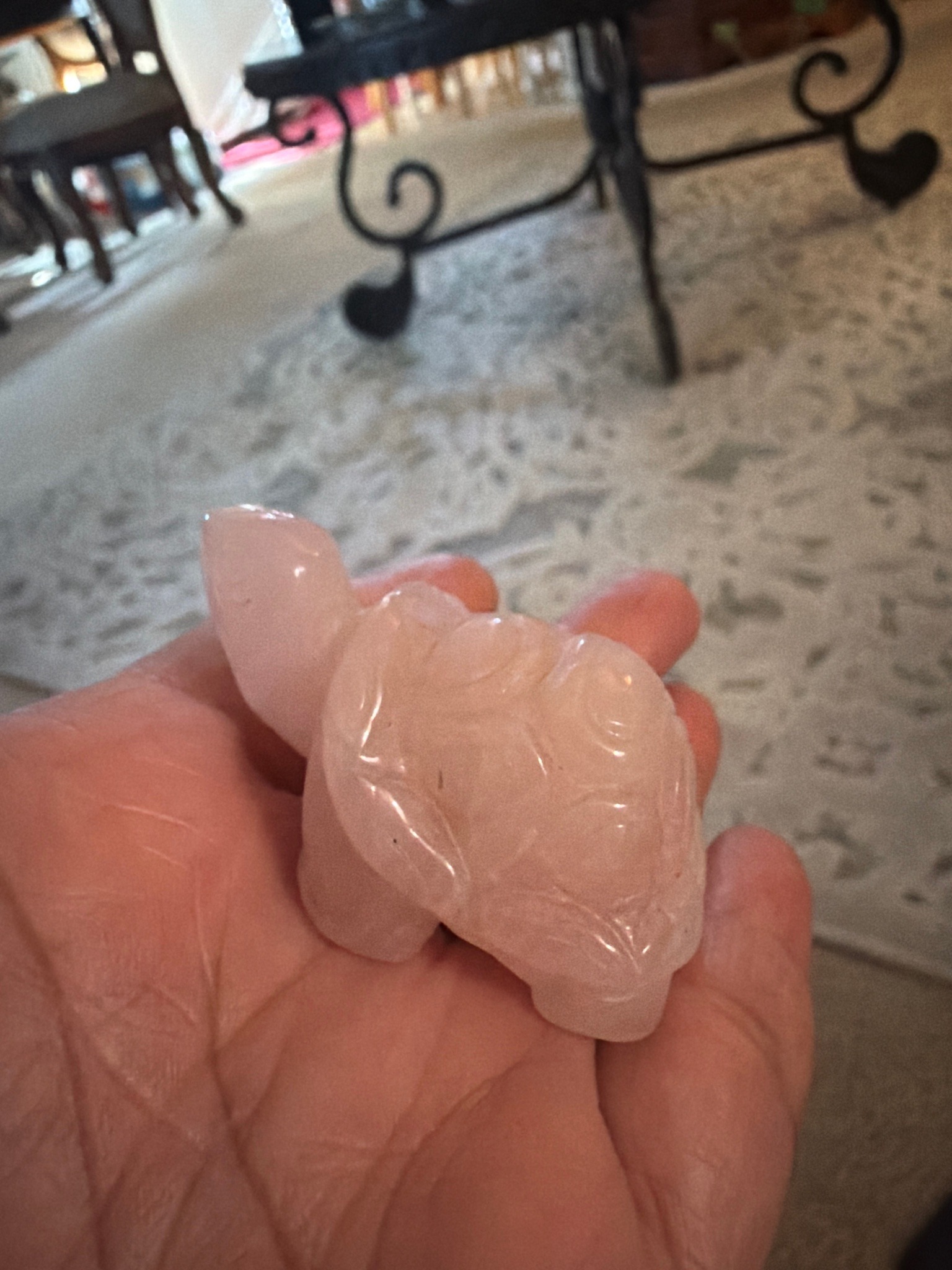 Submitted photo of Carved rose quartz turtle figurine