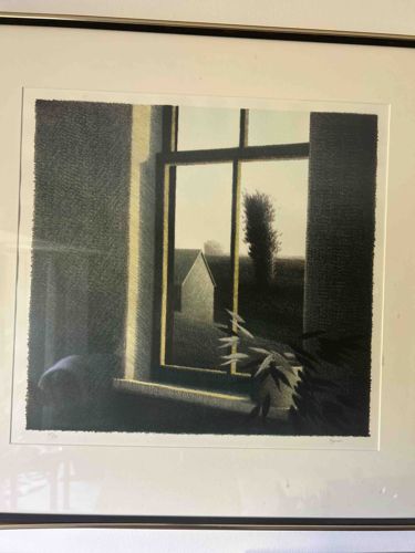 Window View with House and Tree
