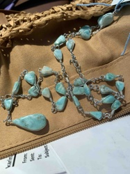 Larimar Stone Wire-Wrapped Necklace