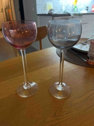 Set of Two Tinted Glass Stemware
