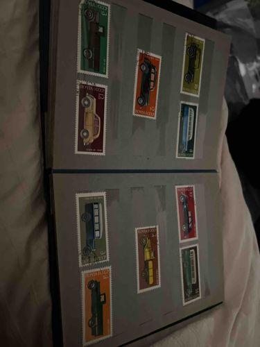 Soviet-Era Automobile Postage Stamp Collection in Album