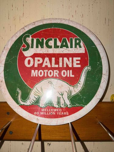 Vintage Sinclair Opaline Motor Oil Porcelain Button Sign
